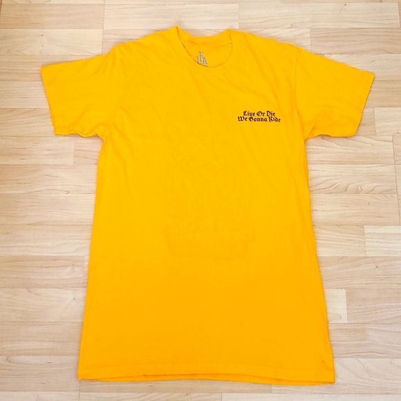 Franchises LA 100% Cotton Live or Die we Gonna Ride Orange tshirt Size M - Picture 2 of 5